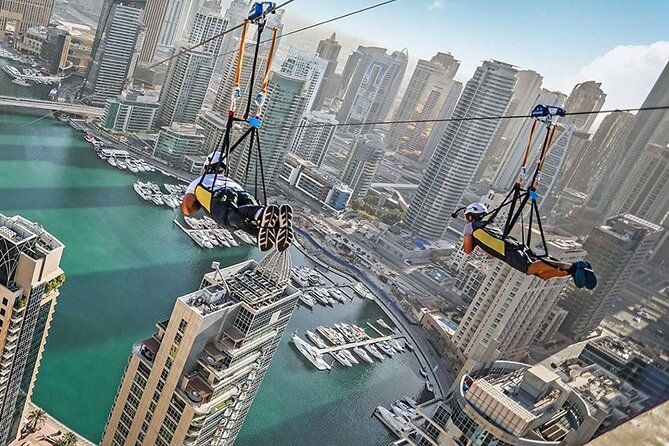 XLine Dubai Marina - The World's Longest Urban Zipline (Images & Video Recording of the Jump Included)